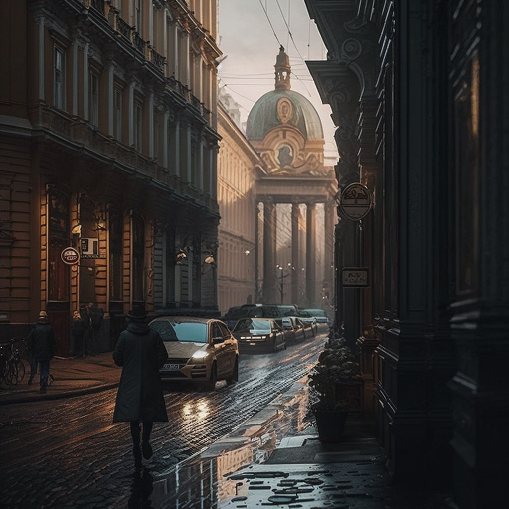 дождливый Санкт-Петербург